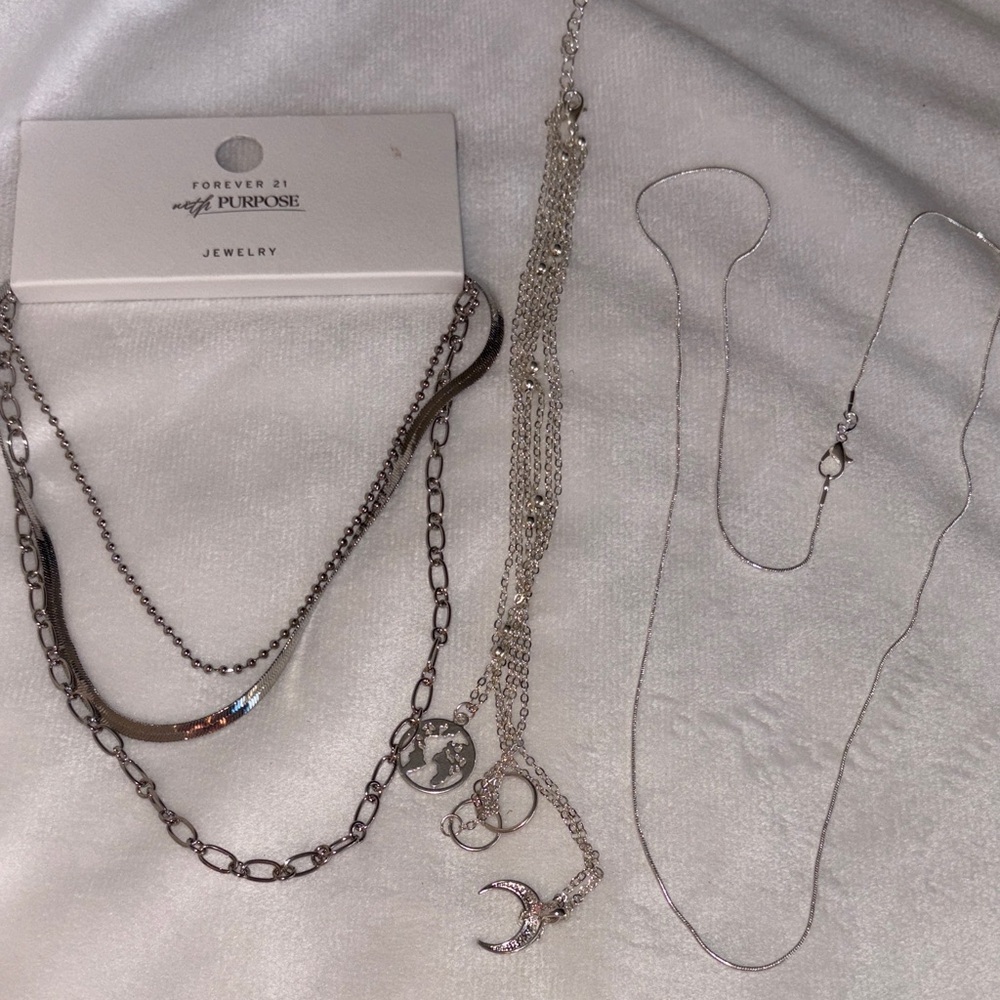 Silver Layered Necklace Collection